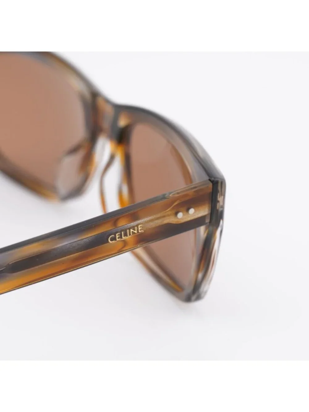 Celine CL40060F 55J Sunglasses Havana Square Frame, Roviex Lenses